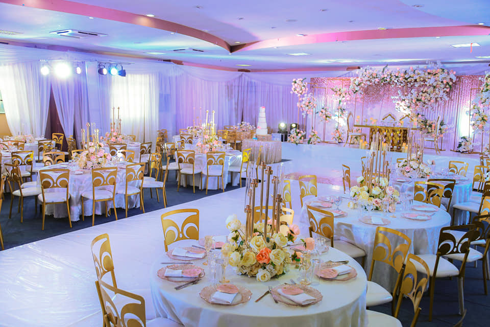 Corporate event setup and decoration