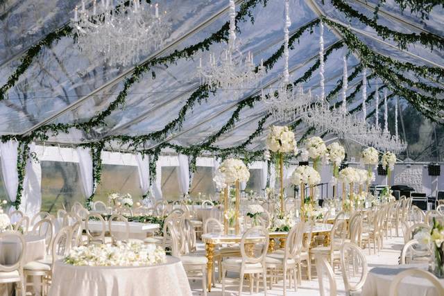 Wedding event decoration arranged for a celebration